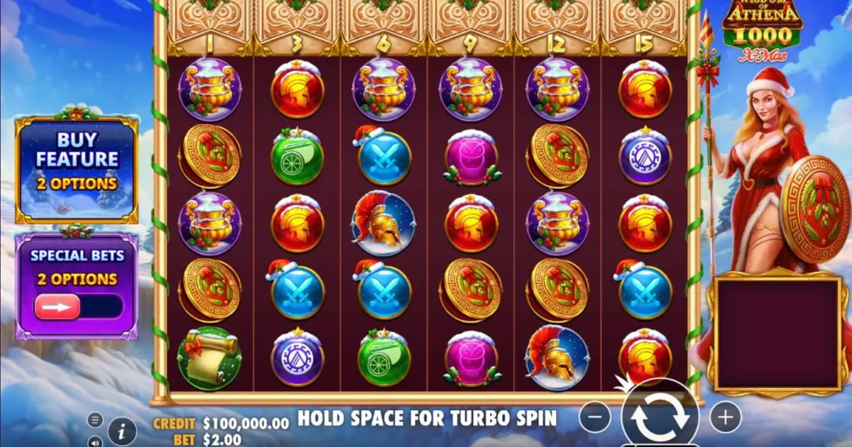 Wisdom of Athena 1000 Xmas Slot — screenshot